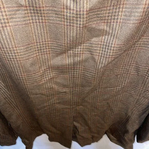 Hickey Freeman Men’s Dress Blazer Size 44 Long Brown Plaid Business Formal City